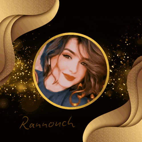 a picture of a woman with the name rannouch written on the bottom