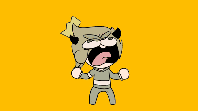 a cartoon character is screaming with his mouth open