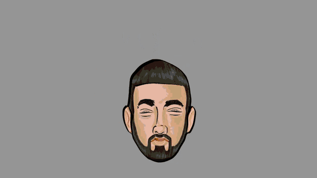 a cartoon drawing of a man with a beard and a crown on top of the word goat