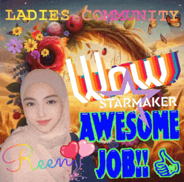 a ladies community starmaker awesome job poster with a woman wearing a hijab