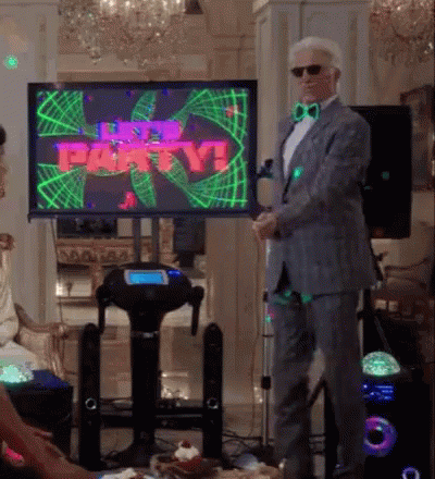 The Good Place Michael GIF - The Good Place Michael Party GIFs
