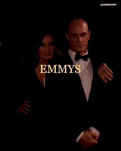 a poster for emmys 2022 with a man and a woman on it