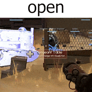 a screenshot of a video game that says open on the top