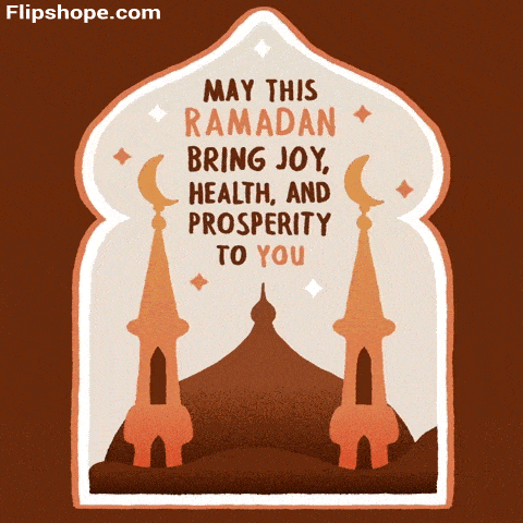 a picture of a mosque with the words may this ramadan bring joy health and prosperity to you on it