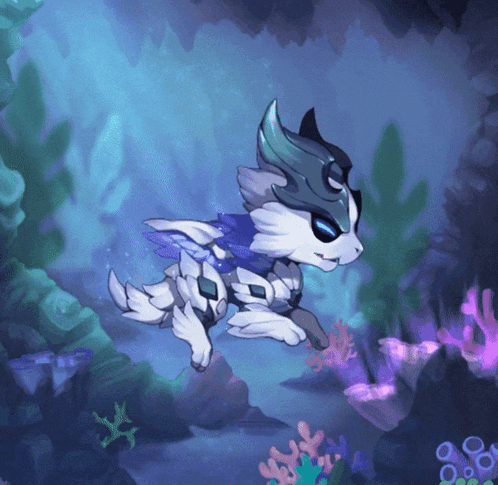 a cartoon cat is swimming in the water