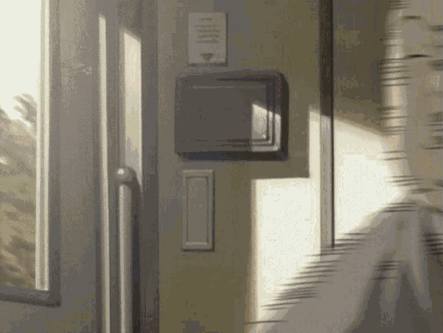 a drawing of a door with a sign on it