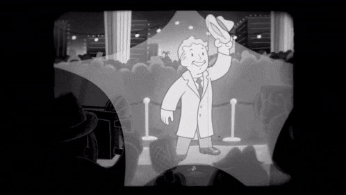 a black and white cartoon of a man in a suit and tie