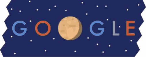 a google logo with a drawing of a moon