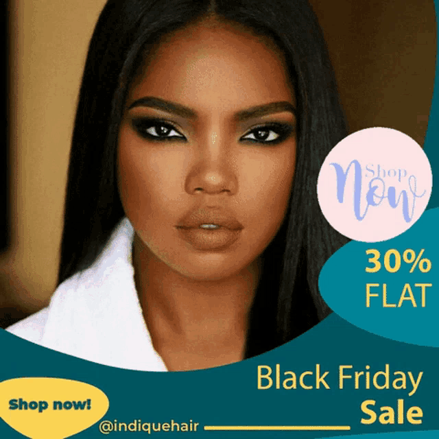 a black friday sale advertisement with a woman and the words shop now