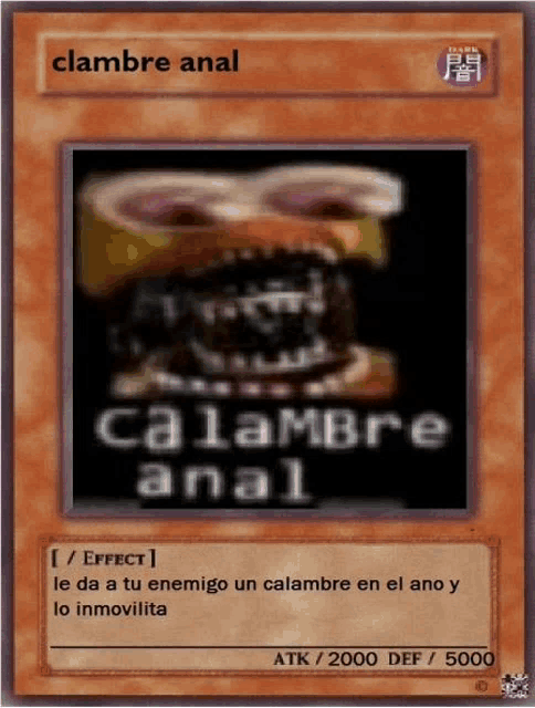 a picture of a card that says clambre anal on it