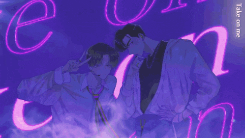 a drawing of a man singing into a microphone with a purple background .