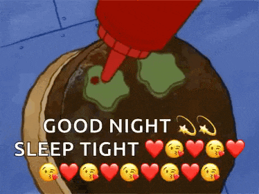 a cartoon of a spongebob squarepants character saying good night sleep tight