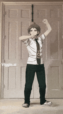 a person standing in front of a door with the word vigge.ai on the bottom right