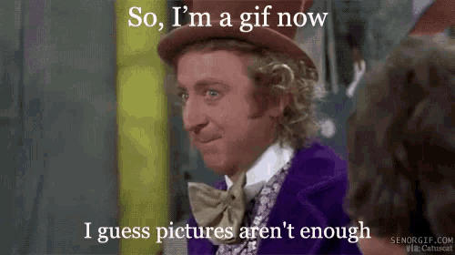 a man in a top hat and bow tie says so i 'm a gif now i guess pictures aren