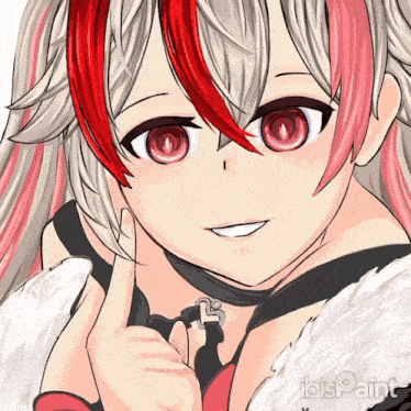 a close up of a girl 's face with ibis paint written below it