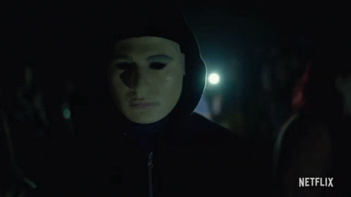 Costume Theres Someone Inside Your House GIF - Costume Theres Someone Inside Your House Mask GIFs