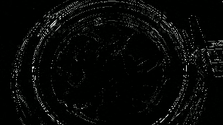 a black background with a circle of white dots on it