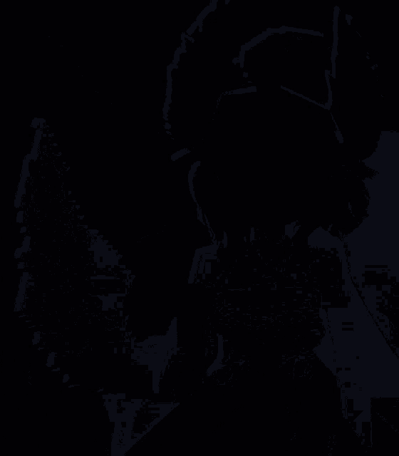 a pixel art drawing of a girl holding a sword