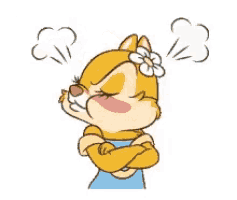 a cartoon squirrel with a flower on her head is asking to go shopping .