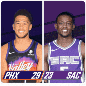 two basketball players one from the valley and the other from the kings