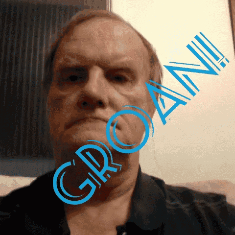 a man with the word groan written in blue on his face