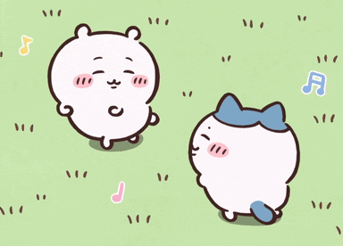 a cartoon drawing of a bear and a cat with music notes surrounding them