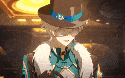 a cartoon character wearing a top hat with a blue ribbon with the letter s on it
