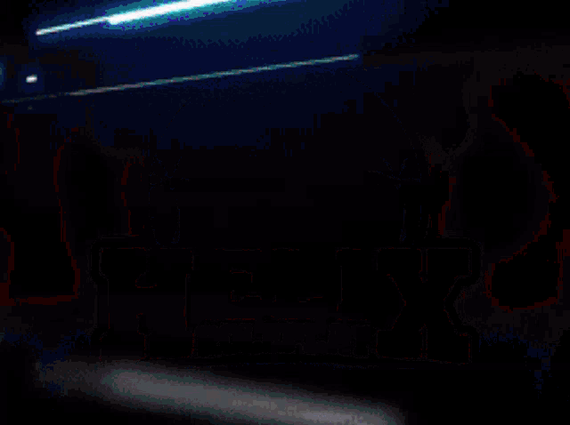 a pixelated image of a blue background with a few white dots