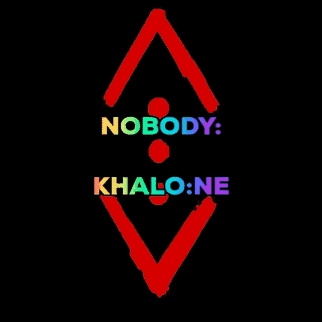 a black background with a red diamond and the words nobody khalione