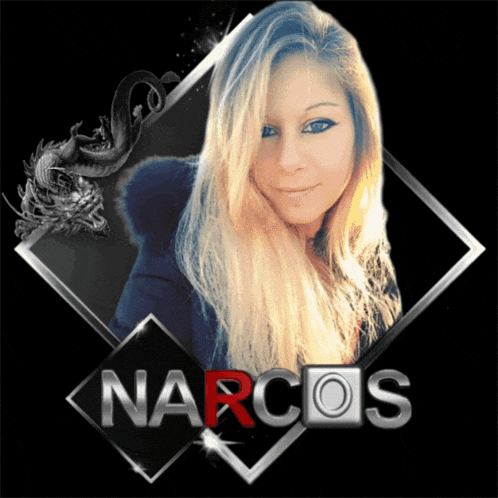 a picture of a woman with the word narcos behind her