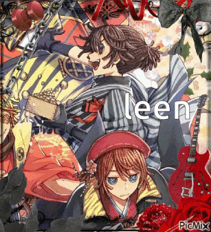 a picture of a group of anime characters with the name leen at the top