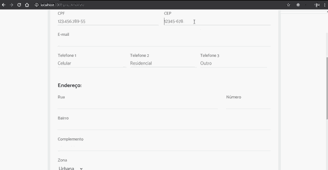 a screenshot of a web page that says localhost 5800 indice