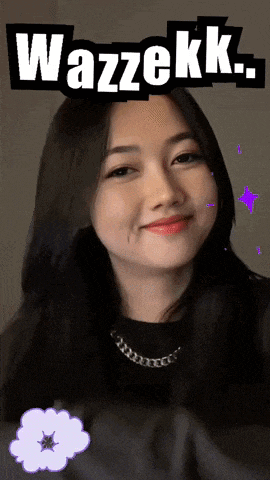 a woman 's face is shown with the words wazzekk above it