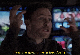 a man scratching his head with the words " you are giving me a headache " above him