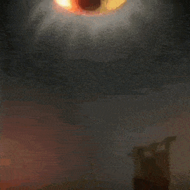 a close up of a person 's face with glowing eyes .