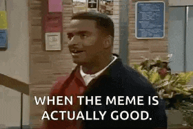 a man is standing in front of a brick wall and saying `` when the meme is actually good '' .