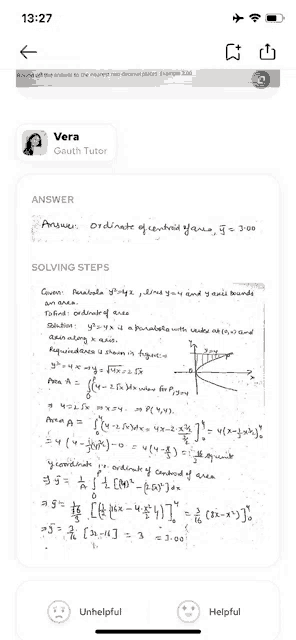a screenshot of vera gauth tutor 's answer to a question