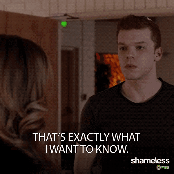 a man and a woman are standing next to each other and the man is saying that 's exactly what i want to know