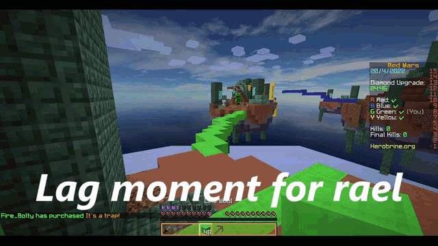 a screen shot of a video game with the words lag moment for rael
