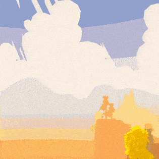 a cartoon drawing of a lizard looking at a cloudy sky