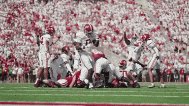 a group of football players are on the field and one of them has the number 28 on his jersey