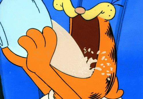Drinking Milk Garfield GIF - Drinking Milk Garfield Gargle GIFs