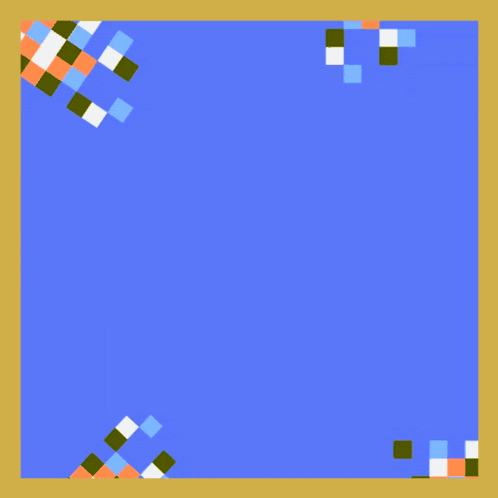 a blue background with arabic writing and a yellow frame