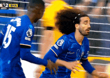 a soccer player with the number 15 on the back of his shirt
