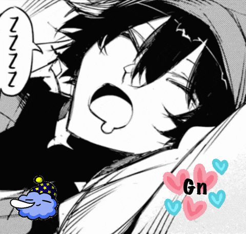 a black and white drawing of a person sleeping with gn written on the bottom right