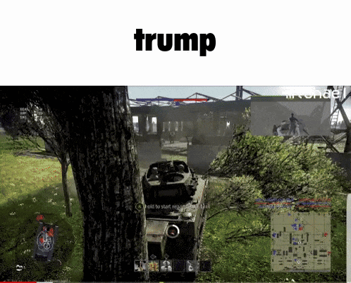 a screenshot of a video game with the word trump on the top