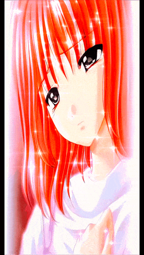 a girl with red hair and a white shirt