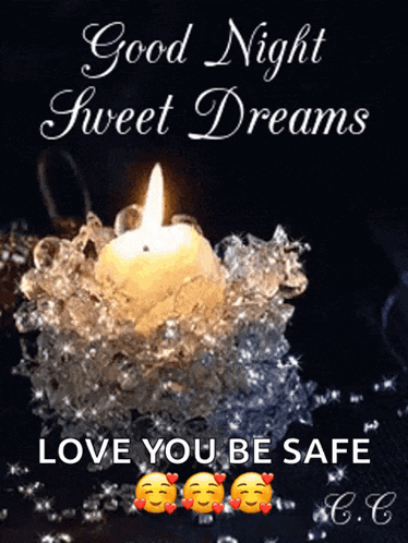 a good night sweet dreams love you be safe greeting card