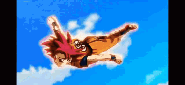 a cartoon character is flying through the air