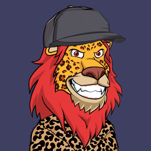 a cartoon illustration of a leopard wearing a hat that says lazy